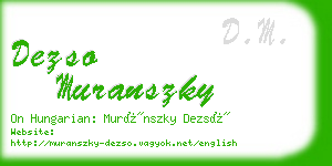 dezso muranszky business card